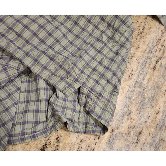 Cabela's Vented Fishing Button Shirt Men's XL Regular Plaid Green Long Sleeve - Picture 6 of 12